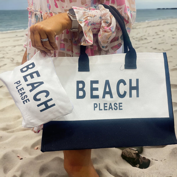Canvas Beach Please Tote Bag Set