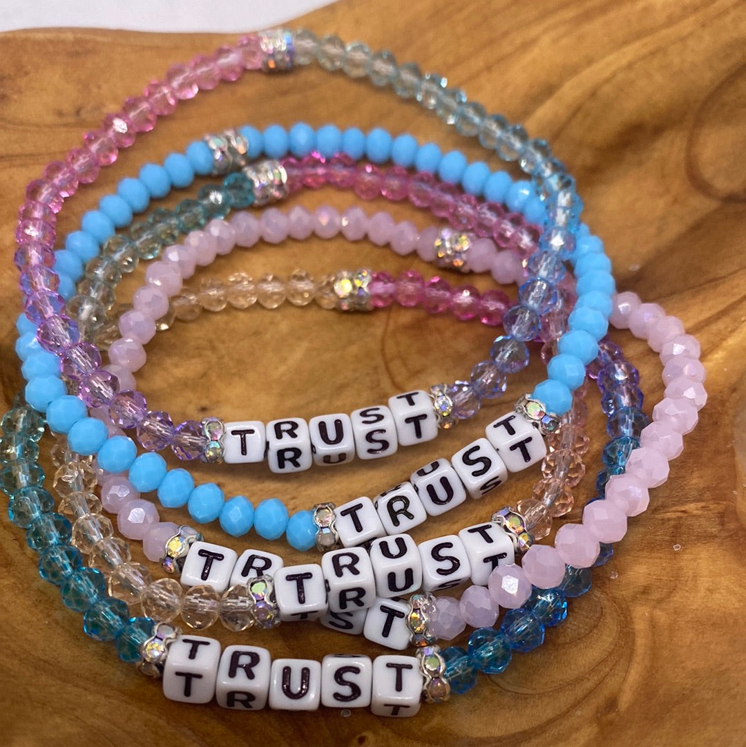 Custom Trust Crystal Bead Stretch Bracelet