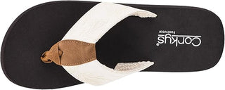Corkys Summer Break Ivory Flower Emboss Flip Flop Sandals
