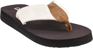 Corkys Summer Break Ivory Flower Emboss Flip Flop Sandals