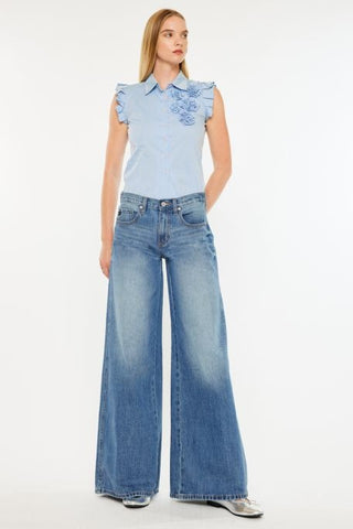 KanCan Mid Rise Super Wide Denim Jeans KC8731M