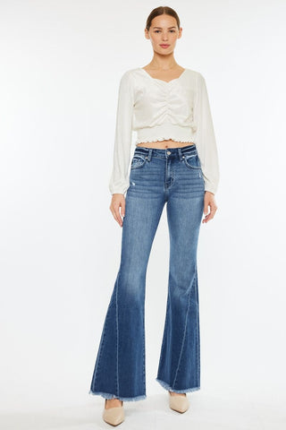 KanCan Mid Rise Dark Wash Flare Denim Jeans