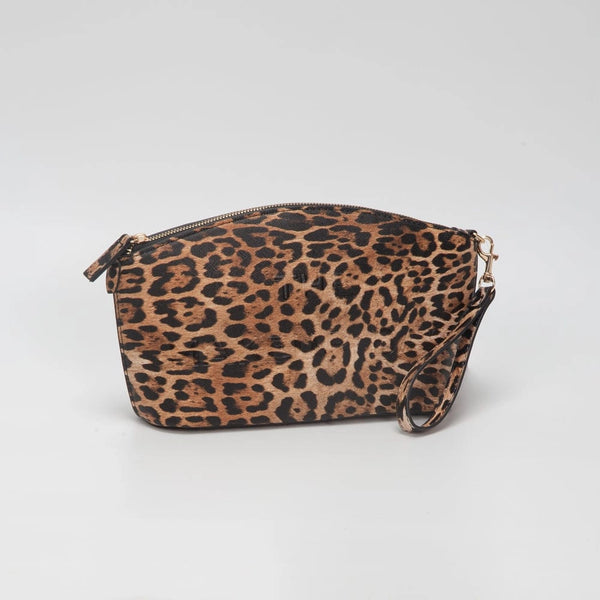 Leopard Print Embossed Faux Leather Makeup Cosmetic Bag
