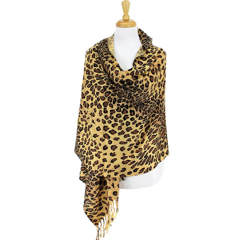 Leopard Print Pashmina Scarf Shawl