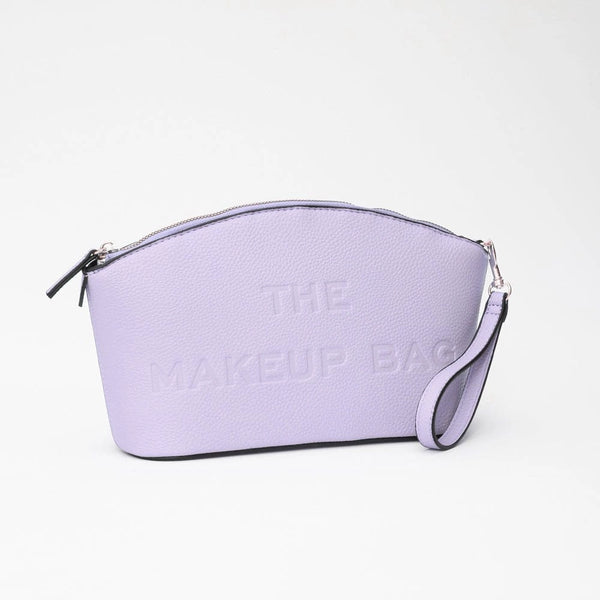 Light Purple Embossed Faux Leather Makeup Cosmetic Bag
