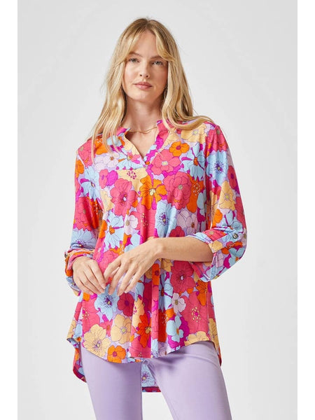 Lizzy Wrinkle Free 3/4 Length Sleeve Blouse Multi Floral