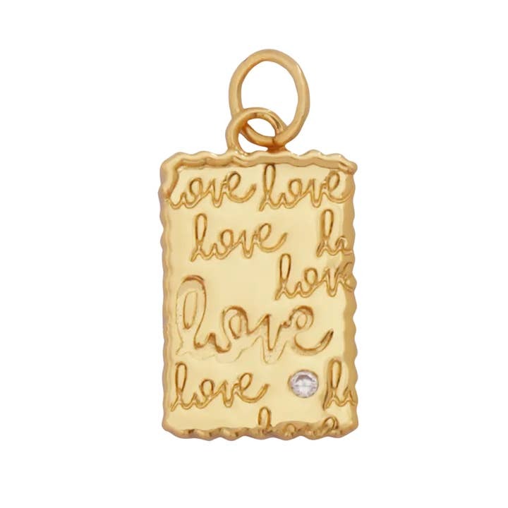 Gold Tone Love Charm Necklaces Bracelet