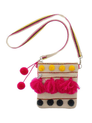 Tassel Party Pom Pom Cross body Purse