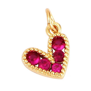 Fuschia Heart Charm for Necklace