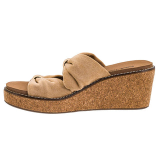Miss Understood Camel Faux Suede Slides Sandals