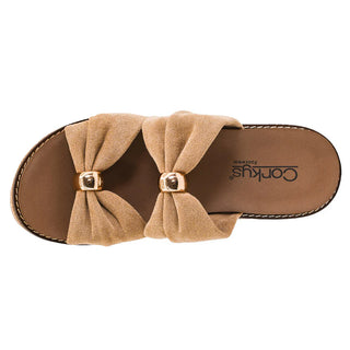 Miss Understood Camel Faux Suede Slides Sandals