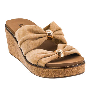 Miss Understood Camel Faux Suede Slides Sandals