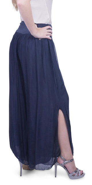 Silk Pants w Side Slits