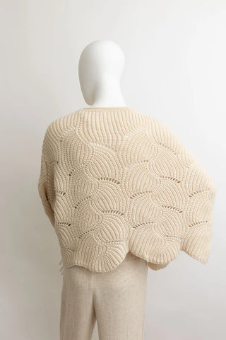 Textured Oatmeal Statement Sweater