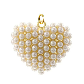 Pearl Heart Charm for Necklace or Bracelet