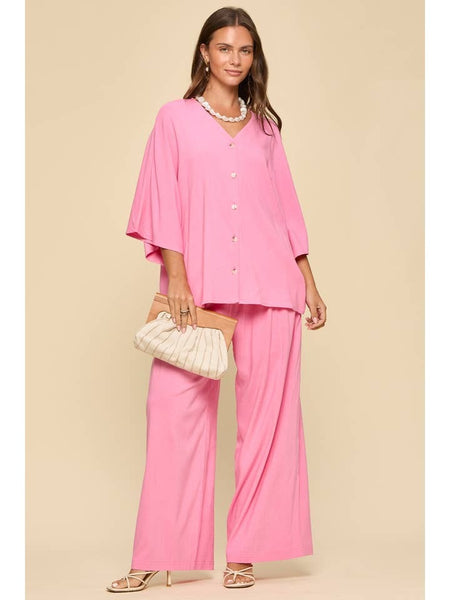 Pull On Pleated Front Linen Pants
