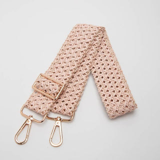 Pink Crochet Interchangeable Purse Guitar Strap