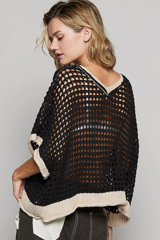 Sleeveless  Round Neck Floral Crochet Sweater