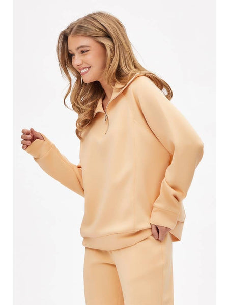 Quarter Zip Pull Over Modal Fabric Travel Jacket