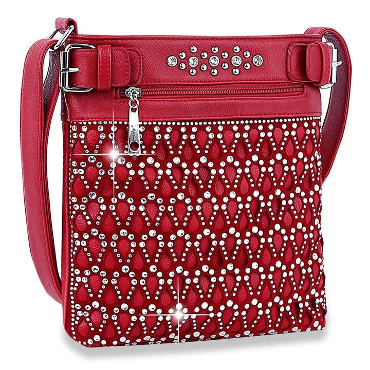 Red Rhinestone Crossbody Purse