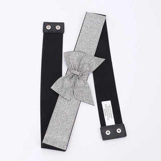 Plus Size Rhinestone Accent Wide Waist Stretch Belt