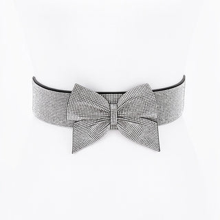 Plus Size Rhinestone Accent Wide Waist Stretch Belt