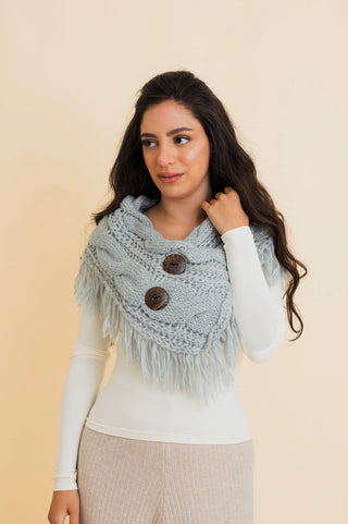 Sage Heathered Shoulder Warmer Scarf