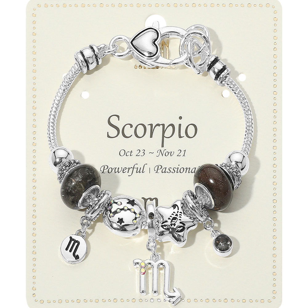 Scorpio Zodiac Themed Charm Bracelet