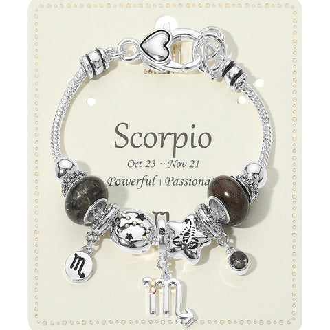 Scorpio Zodiac Themed Charm Bracelet