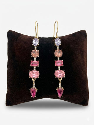 Shades of Purple Pink Prism Glam Statement Earrings