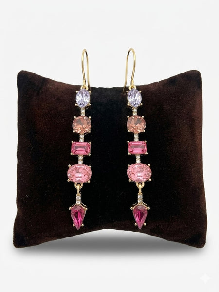 Shades of Purple Pink Prism Glam Statement Earrings