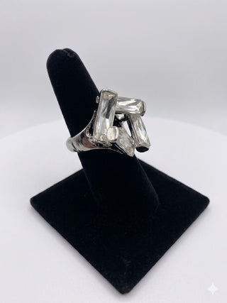 Silver Crystal Statement Stretch Ring