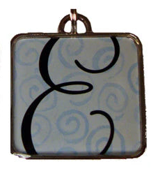 Ganz Square  E  Initial Charm Necklace Bracelet