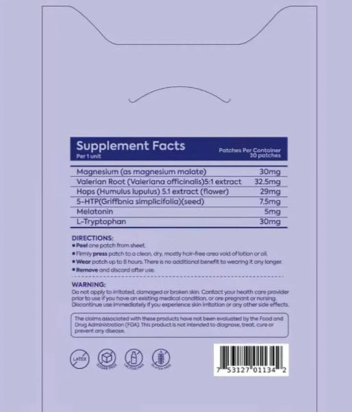Sweet Dreams Magnesium Melatonin Sleep Support Skin Patches