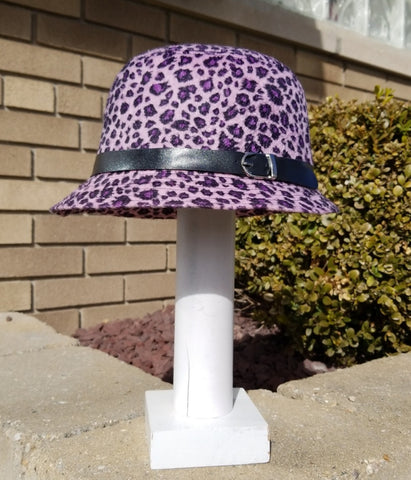 Vintage Inspired Cloche Pink Leopard Print Hat