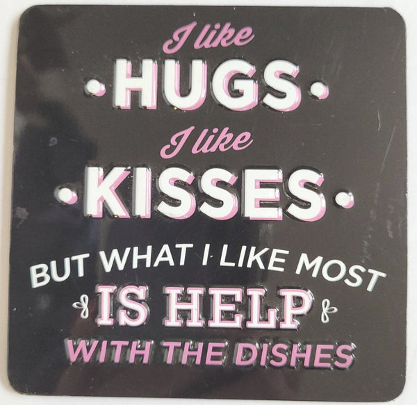 I Like Hugs, I Like Kisses Refrigerator Magnet