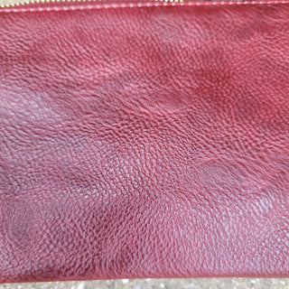 Monogrammable Three Compartment Wristlet Burgundy Crossbody Purse