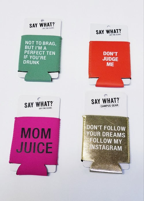 Set of Four Funny Beer Can Coozies