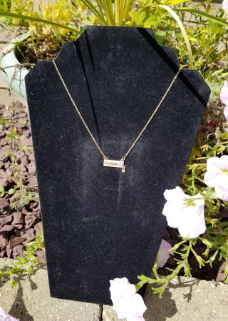 Survivor Bar Lead Compliant Gold Tone Necklace