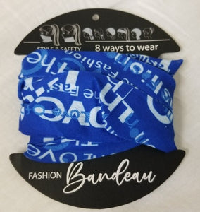 Blue Bandeau Bandana Face Headband