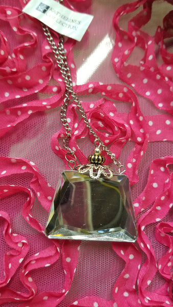 Clear Jeweled Trapezoid Purse Handbag Ornament