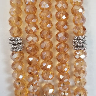 Stacking Stones Single AB Crystal Bracelet Apricot