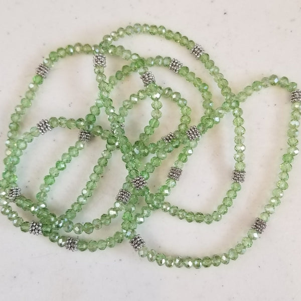 Stacking Stones Single Crystal Bracelet Pale Green