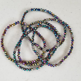 Stacking Stones Single AB Crystal Bracelet Multi Color