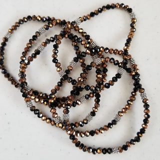 Stacking Stones Single Bronze AB Crystal Bracelet