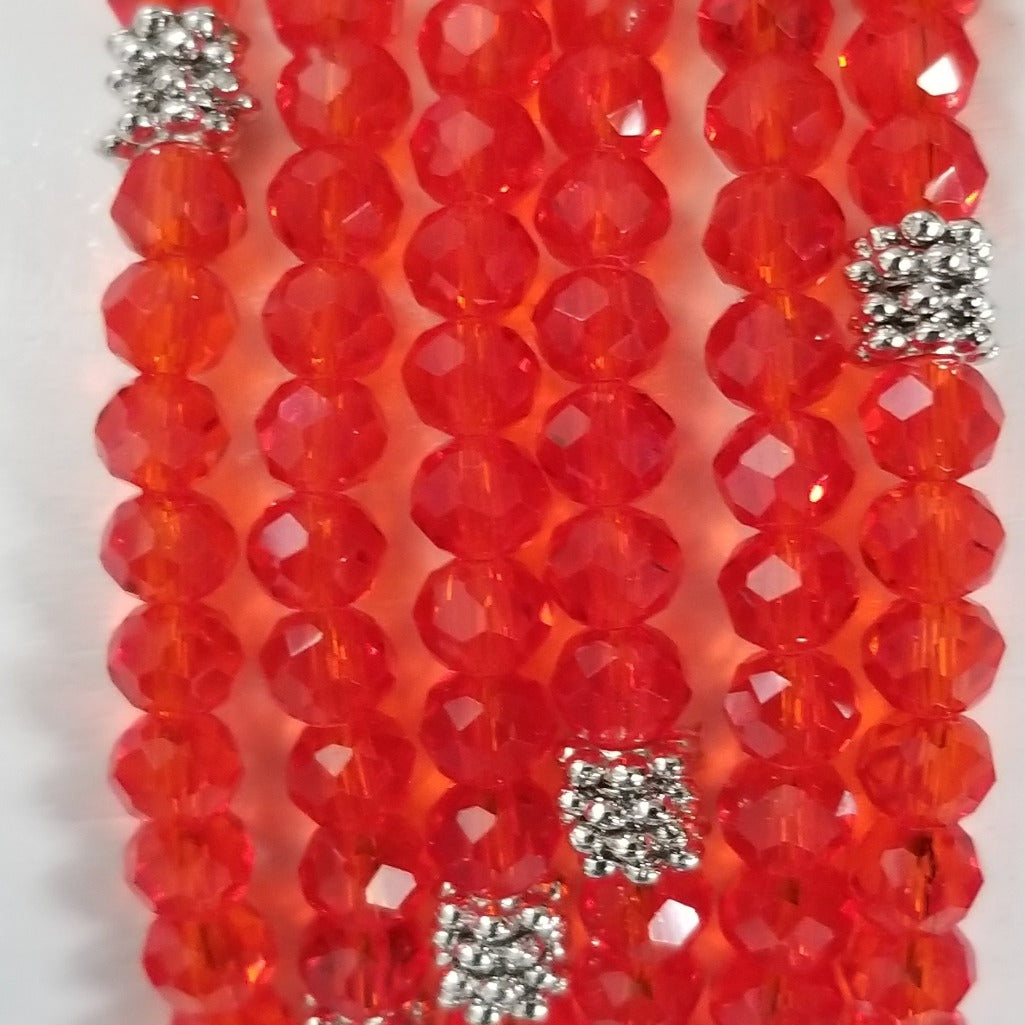Stacking Stones  Crystal Bracelet Saber Red