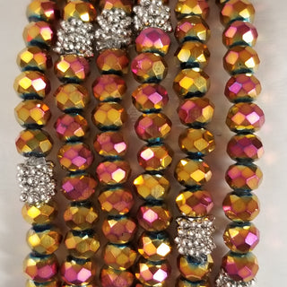 Stacking Stones Single AB Crystal Bracelet Lava