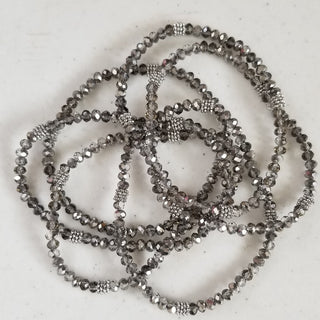 Stacking Stones Single AB Crystal Bracelet GunMetal