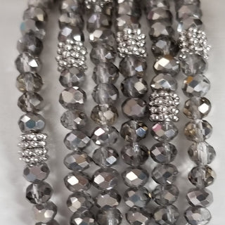 Stacking Stones Single AB Crystal Bracelet GunMetal