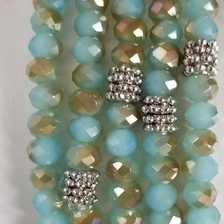 Stacking Stones Single AB Crystal Bracelet Blue Amber